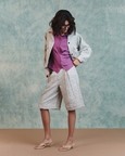 Embroidered Cropped Bomber Jacket Set