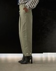 Twin Pleat Trousers - Green