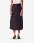 Sandra Charcoal Linen Midi Skirt