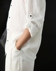 Press Collar Shirt - White Linen