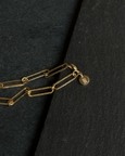 Link Chain Bracelet With Gold Coin
