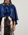 Mirror Slit Dress With Cape
