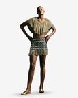 Handwoven Skirt & Cowl Top