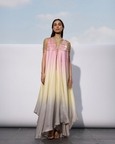Ombre Satin Dress with Fringes