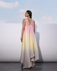 Ombre Satin Dress with Fringes
