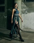 Interwoven Dimensional Halter Dress