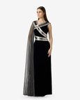 Metallic Tape Velvet Dress