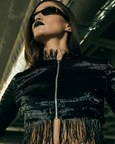 Embroidered Cropped Biker Jacket