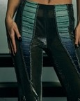 Panelled Boot-Cut Sheer Trousers