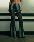 Panelled Boot-Cut Sheer Trousers