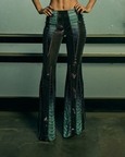 Panelled Boot-Cut Sheer Trousers