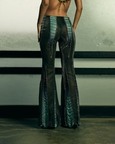 Panelled Boot-Cut Sheer Trousers