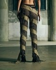 Handwoven Spiral Trousers With Fringes