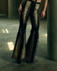 Handwoven Panelled Boot-Cut Trousers