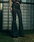 Metallic Sheer Boot-Cut Trousers