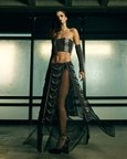Sheer Panelled Fringe Skirt