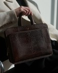 Verona Signature Business Bag – Glossy Croc Finish with Laptop Compartment
