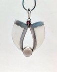 Avani Silver Faux Tiger Claw Red Lens Pendant