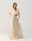 Cream Bias Skirt Set