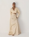 Cream Bias Skirt Set