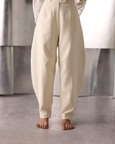 Antique White Asymmetric Georgette Top and Pants