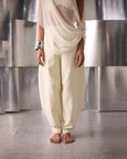 Antique White Asymmetric Georgette Top and Pants