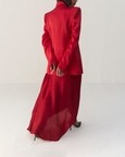 Savvy Red Funnel Jacket Set