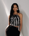 Embroidered Halter Corset