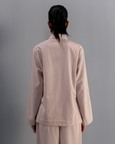 Mandarin Collar Linen Overshirt