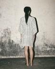 Grid Kaftan Dress