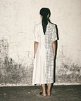 Grid Pleat Dress