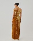 Molten Gold Off-Shoulder Gown