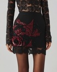 Wild Rose Embroidered Mini Skirt