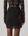 Wild Rose Embroidered Mini Skirt