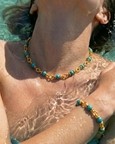 Turquoise Nugget Link Chain Bracelet