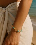 Turquoise Nugget Link Chain Bracelet