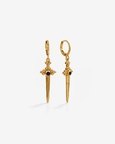 Dagger Drop Earrings with Blue Stone in 92.5 Sterling Silver