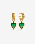 Gold Plated Emerald Green Onyx Drop