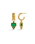 Gold Plated Emerald Green Onyx Drop