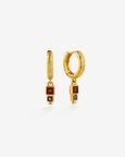 Gold Plated Garnet Amethyst Geometric 92.5 Sterling Silver Earrings