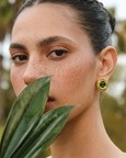 Green Onyx Medallion Studs in 92.5 Sterling Silver