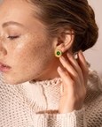 Green Onyx Medallion Studs in 92.5 Sterling Silver