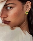 Green Onyx Medallion Studs in 92.5 Sterling Silver