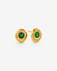 Green Onyx Medallion Studs in 92.5 Sterling Silver