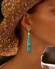 London Blue Topaz & Copper Turquoise Drop Earring