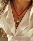 Bohemian Turquoise & Coral Pendant Necklace