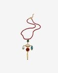 Bohemian Turquoise & Coral Pendant Necklace