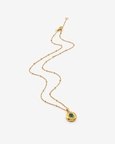 Green Onyx Medallion 92.5 Sterling Silver Charm Necklace