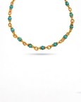 Turquoise Nugget Link Chain Necklace