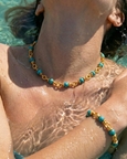 Turquoise Nugget Link Chain Necklace
